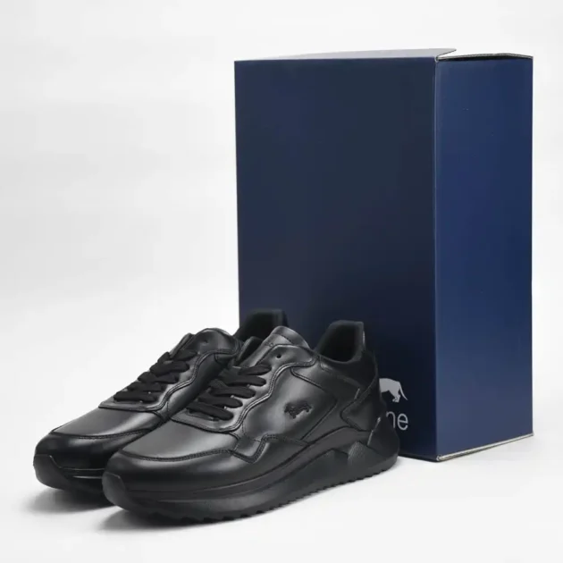 Harmont and Blaine Sneakers Leather Black - Gentel Grab الجزائر