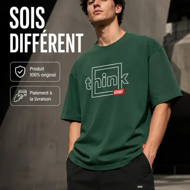 Départ Homme T-shirt Oversize Vert - Gentel Grab الجزائر