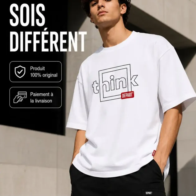 Départ Homme T-shirt Oversize Blanc - Gentel Grab الجزائر
