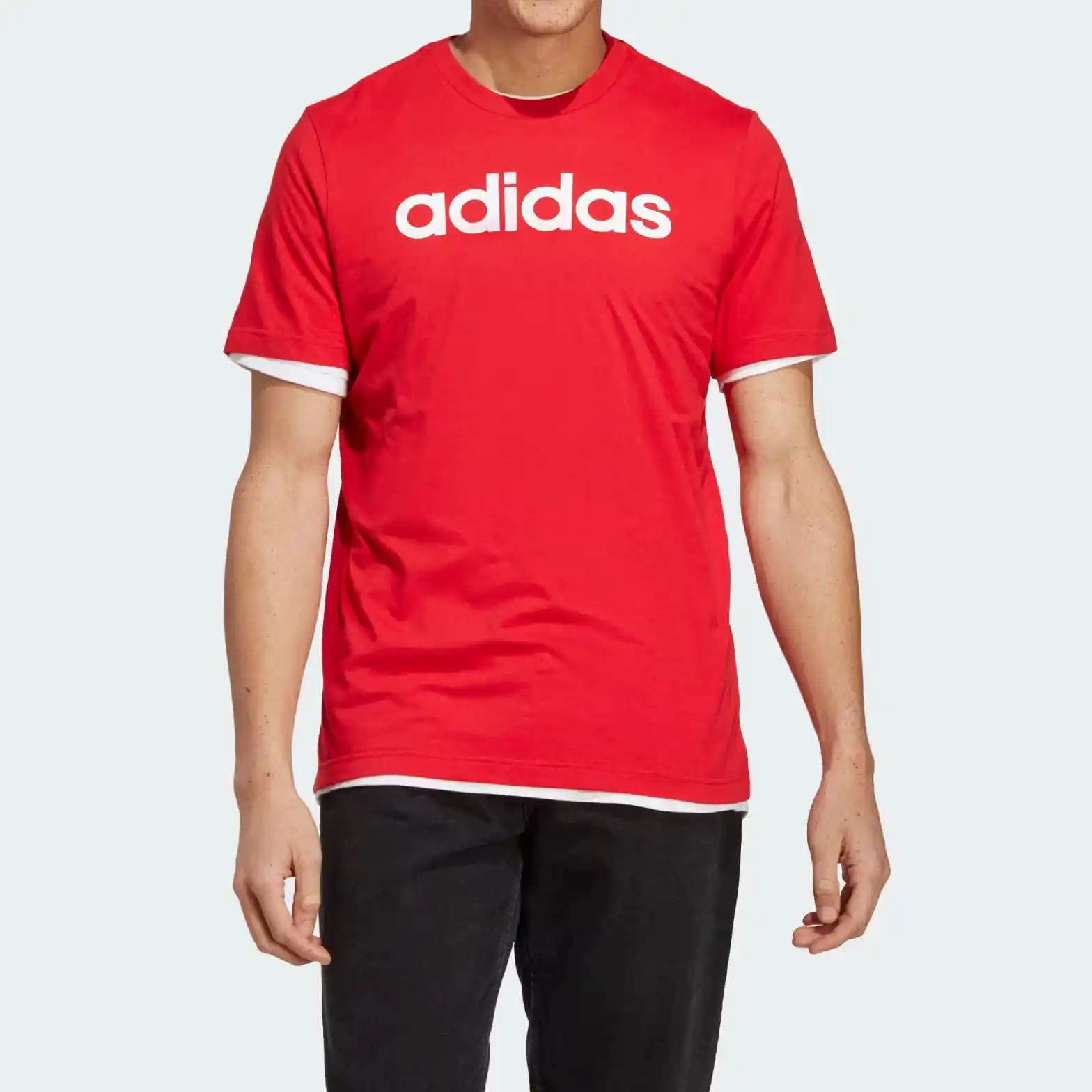 ADIDAS Essentials Single Jersey Linear Embroidered Logo Tee - Gentel Grab الجزائر