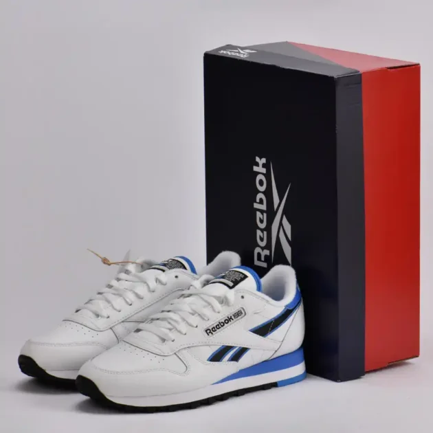 REEBOK CLASSIC LEATHER WHITE/BLUE/BLACK - Gentel Grab الجزائر