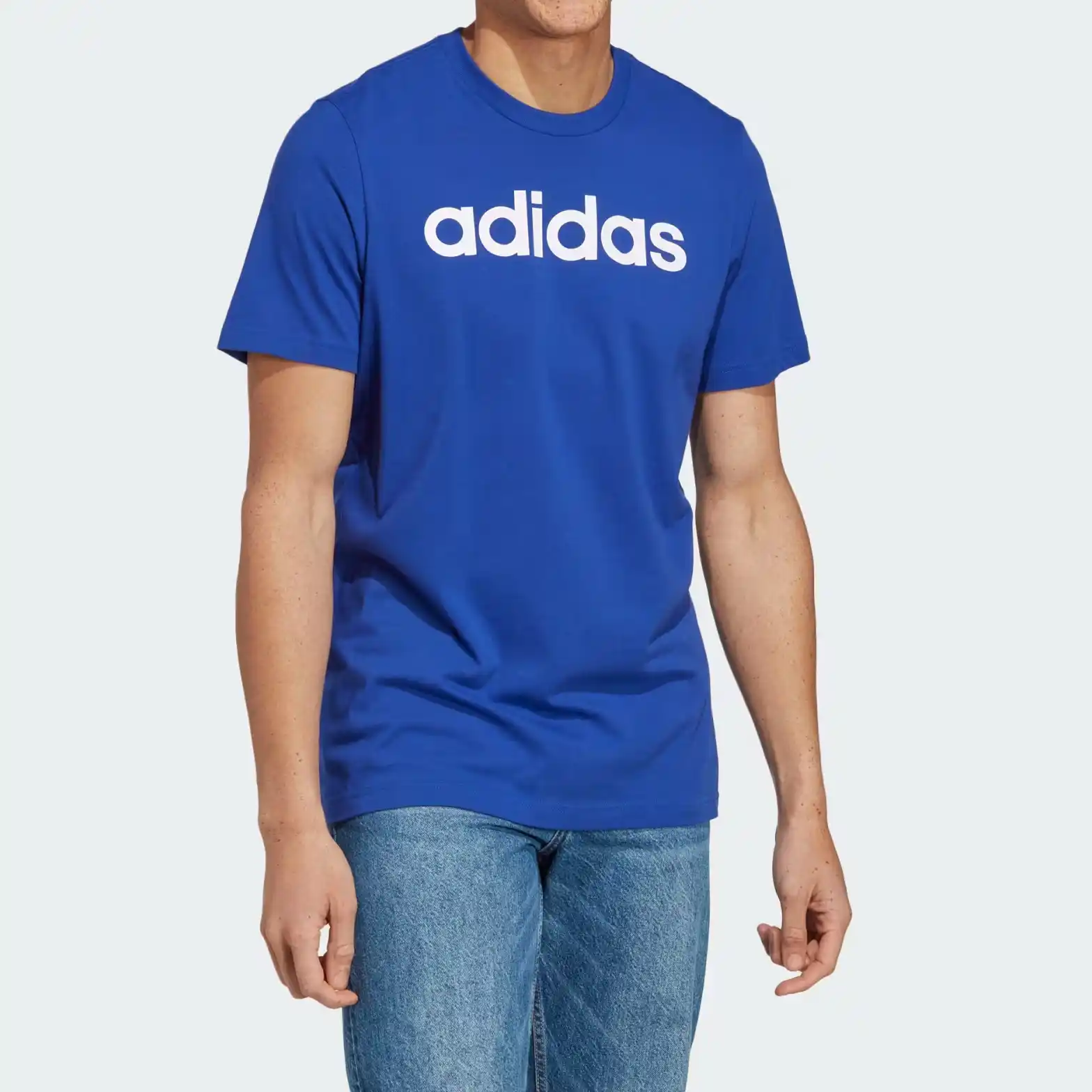 ADIDAS Essentials Single Jersey Linear Embroidered Logo Tee - Gentel Grab الجزائر