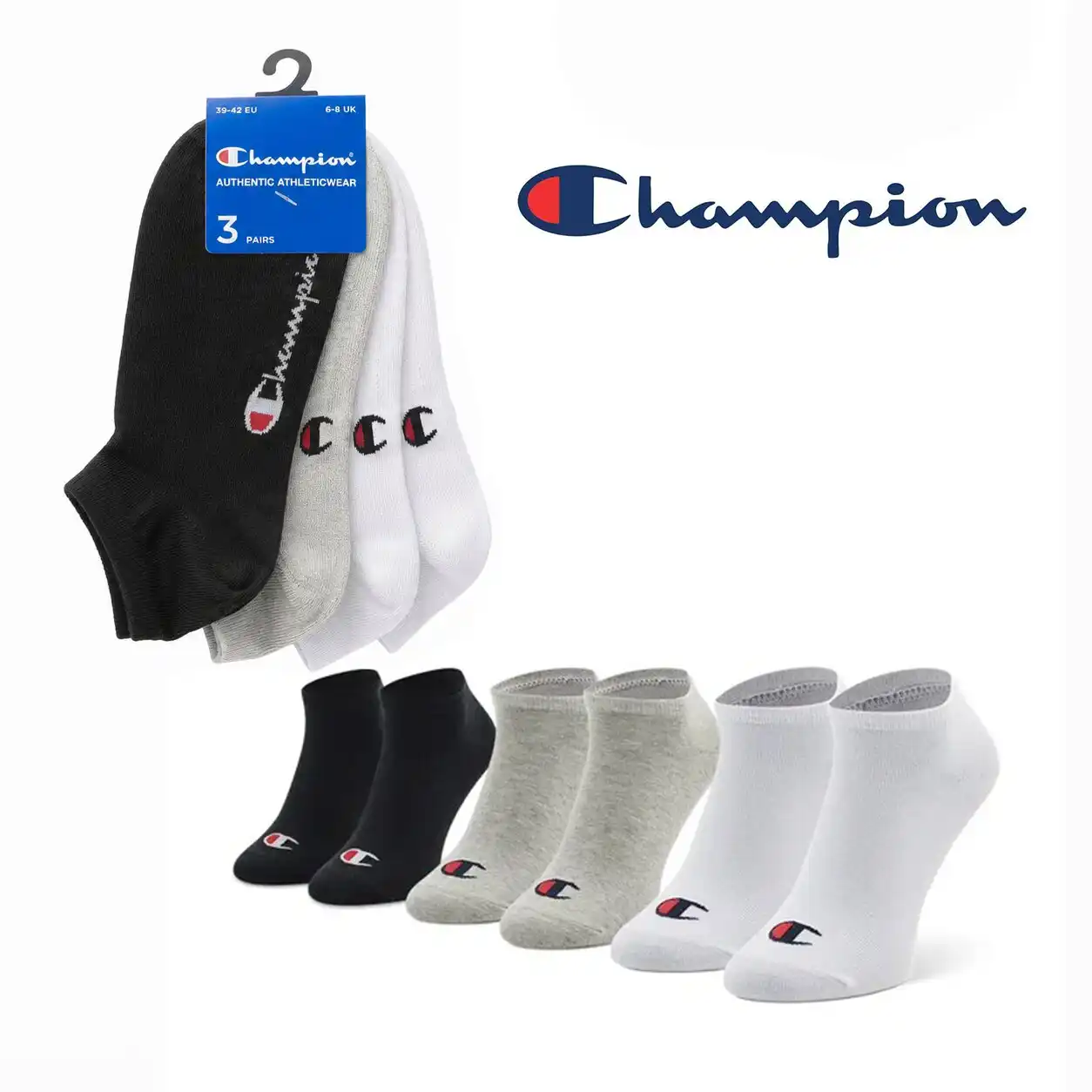 Champion 3-Pack Sneaker Socks Multicolor - Gentel Grab الجزائر