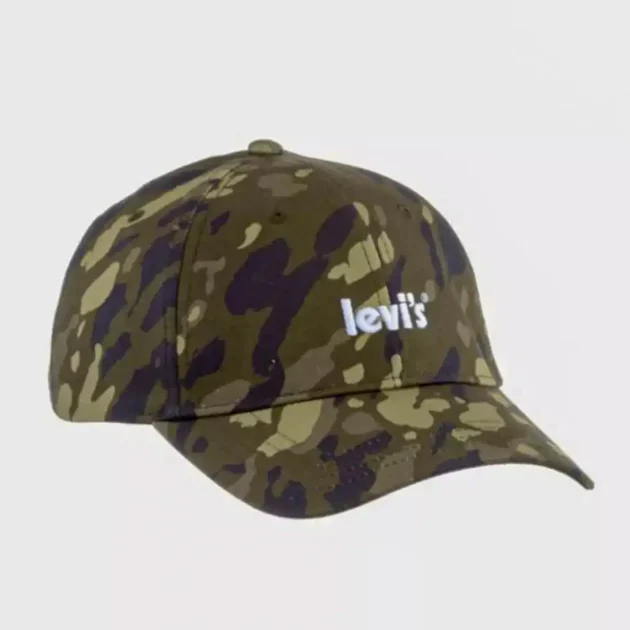 LEVI'S Camouflage Poster Logo Adjustable Baseball Cap ONE SIZE - Gentel Grab الجزائر