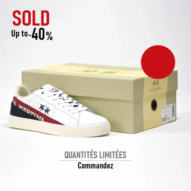 LA MARTINA SCARPA UOMO CALF - TAPE BIANCO - ROSSO - Gentel Grab الجزائر