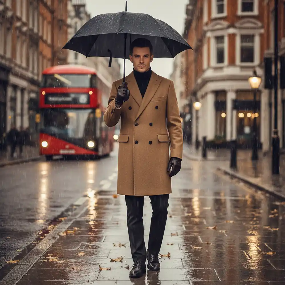 MANTEAU Hackett London Camel Broken Twill DB - Gentel Grab الجزائر