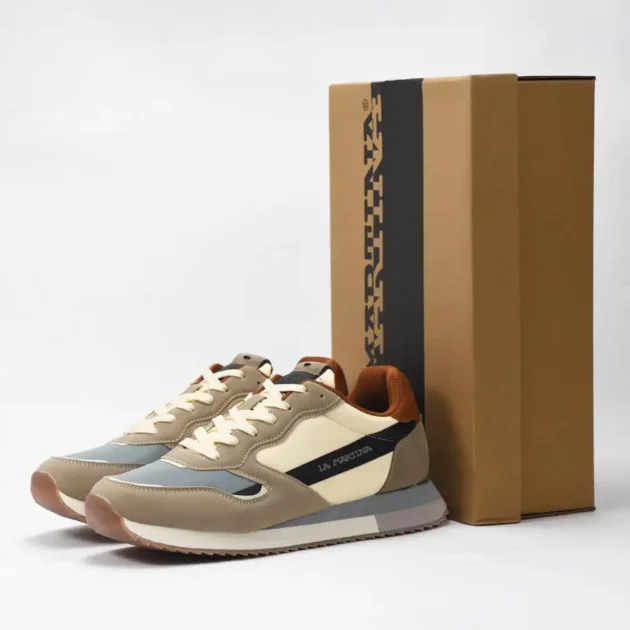 La Martina Low Sneakers Blue Leather - Gentel Grab الجزائر