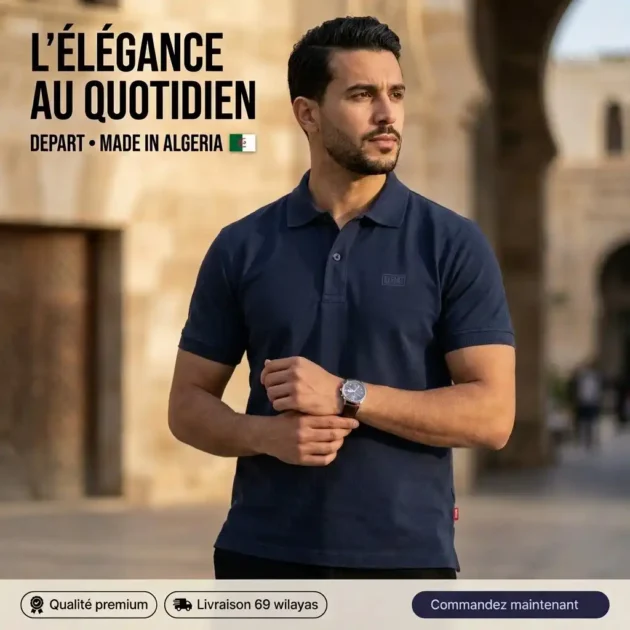 Départ T-shirt Homme Polo-Navy - Gentel Grab الجزائر