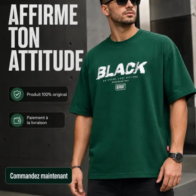 Départ Homme T-shirt Oversize Vert - Gentel Grab الجزائر